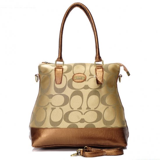 Coach In Signature Medium Khaki Satchels BBU - Click Image to Close